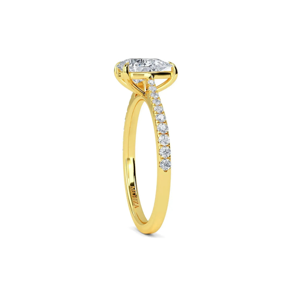 1.00ct Natural Diamond Pear Diamond Engagement Ring