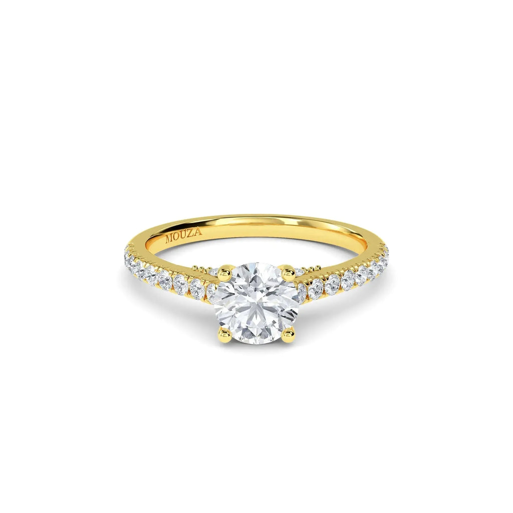 1.00ct Lab Grown Diamond Round Diamond Band Engagement Ring