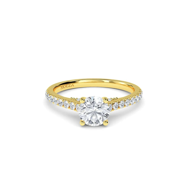 1.00ct Lab Grown Diamond Round Diamond Band Engagement Ring