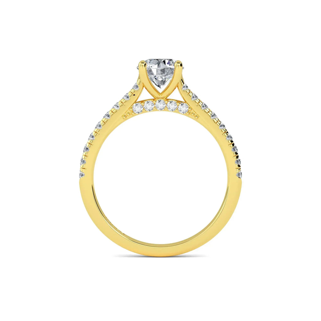 1.00ct Lab Grown Diamond Round Diamond Band Engagement Ring