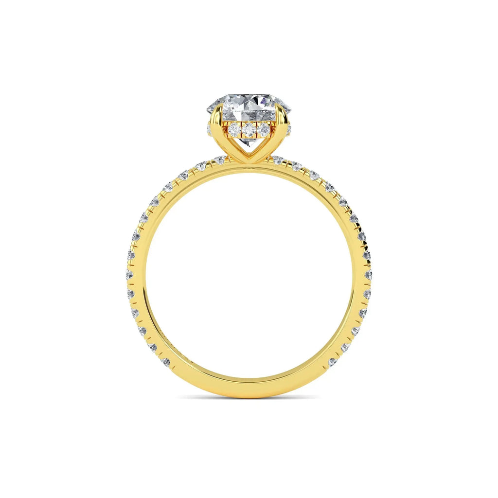 1.00ct Lab Grown Diamond Round Hidden Halo Engagement Ring