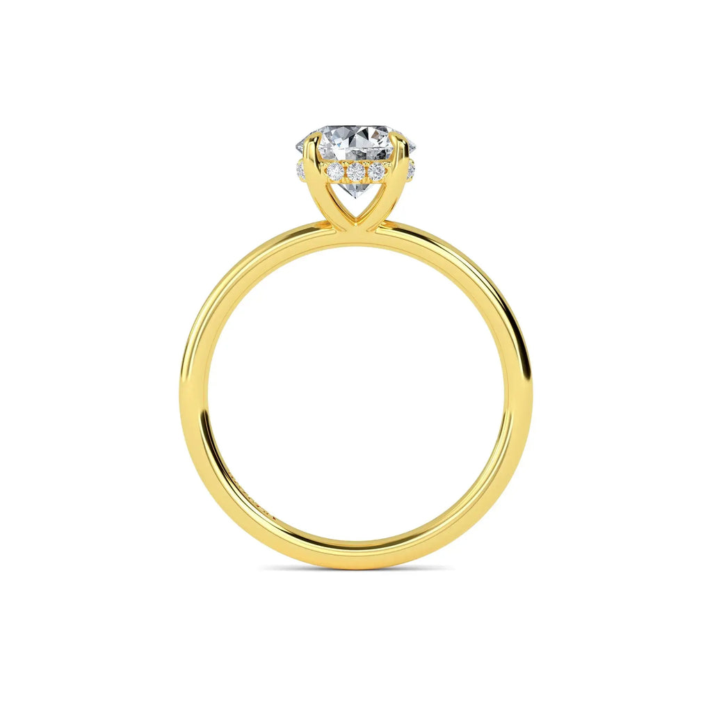 1.00ct Lab Grown Diamond Round Solitaire Hidden Halo Engagement Ring