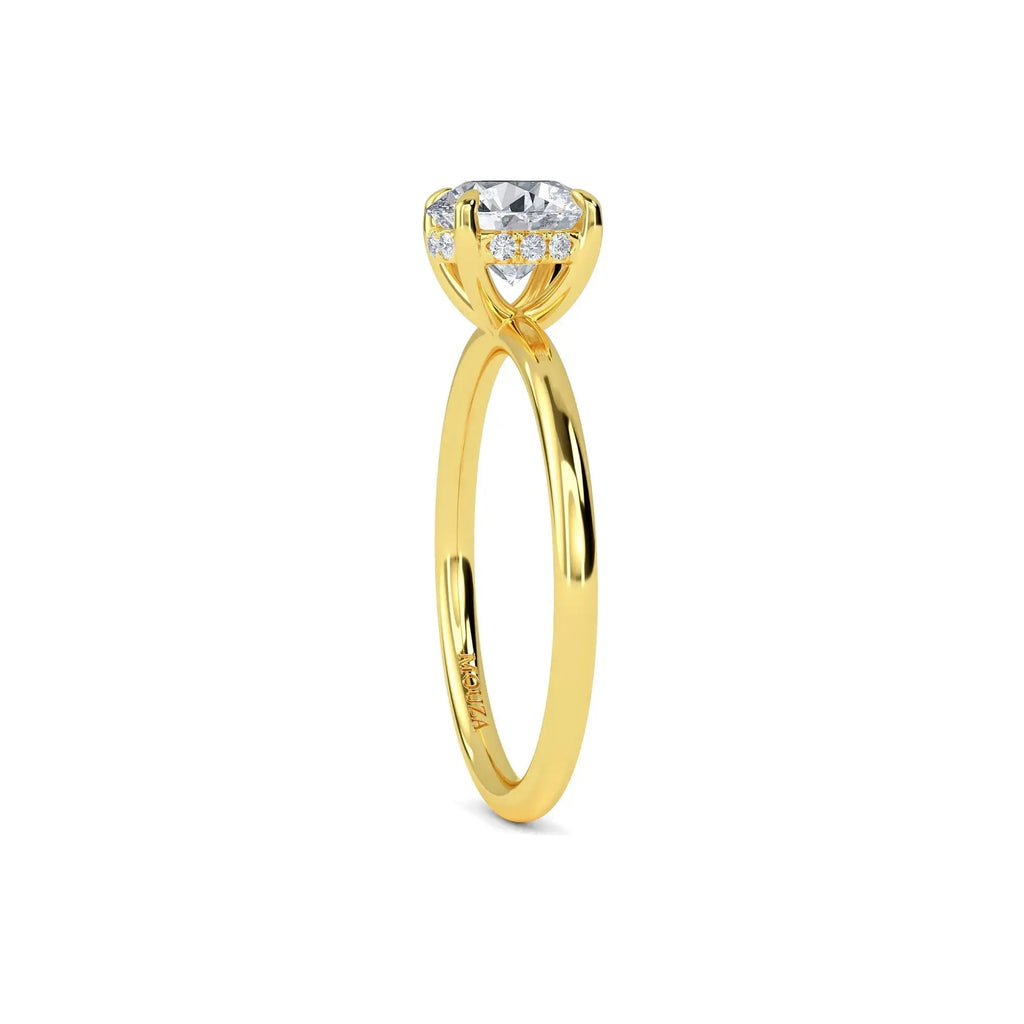 1.00ct Lab Grown Diamond Round Solitaire Hidden Halo Engagement Ring