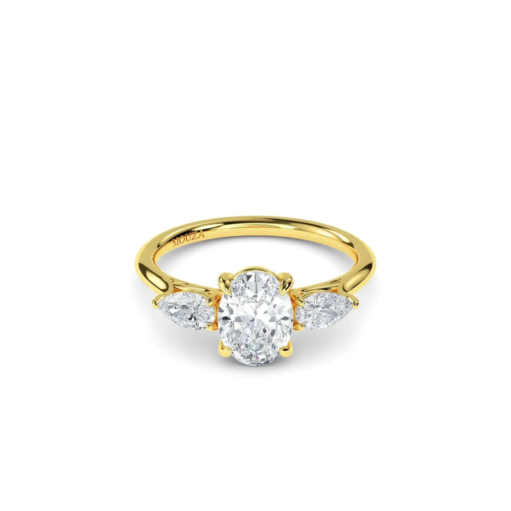 1.20ct Lab Grown Diamond Oval Trilogy Engagement Ring