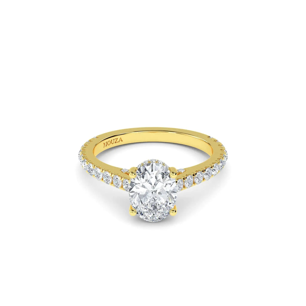 1.20ct Lab Grown Diamond Oval Hidden Halo Engagement Ring