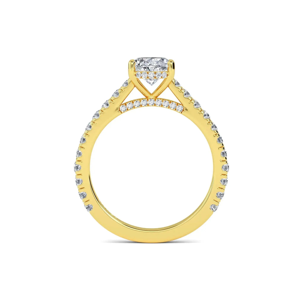 1.20ct Lab Grown Diamond Oval Hidden Halo Engagement Ring