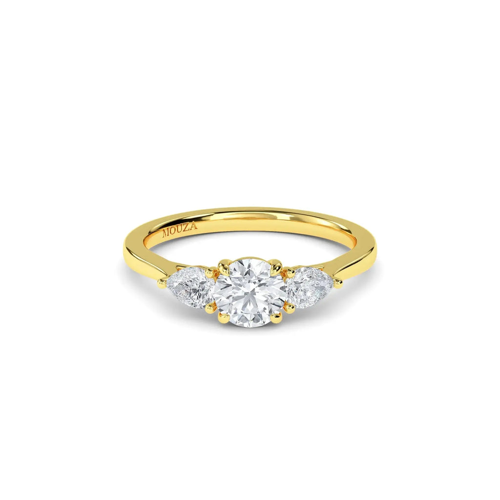 0.70ct Lab Grown Diamond Round Trilogy Engagement Ring