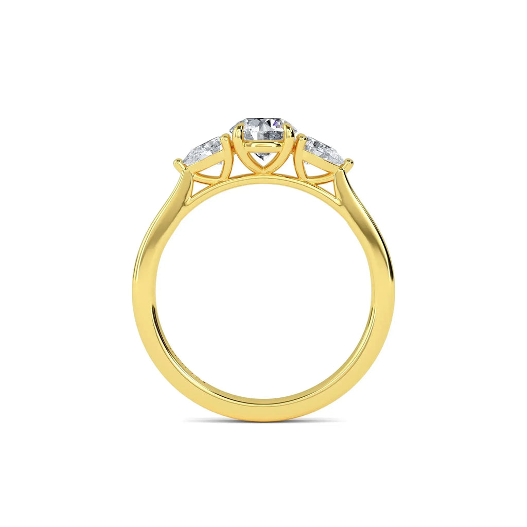 0.70ct Lab Grown Diamond Round Trilogy Engagement Ring