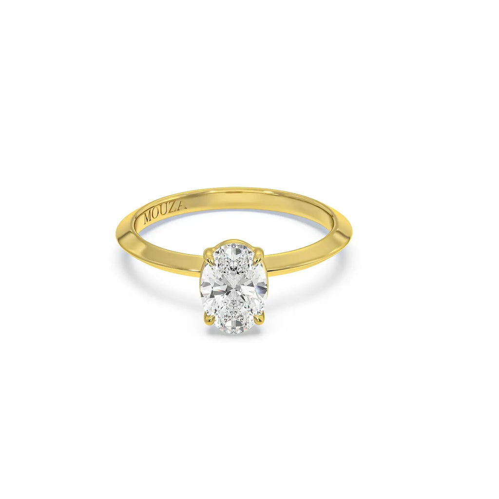 1.00ct Natural Diamond Oval Solitaire Diamond Engagement Ring