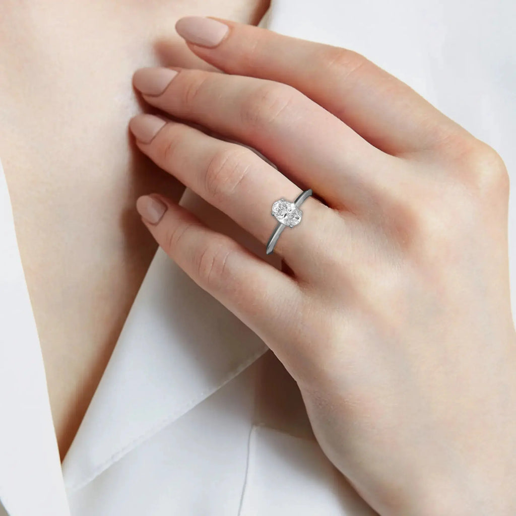 1 Carat Natural Oval Diamond - Engagement Rings London