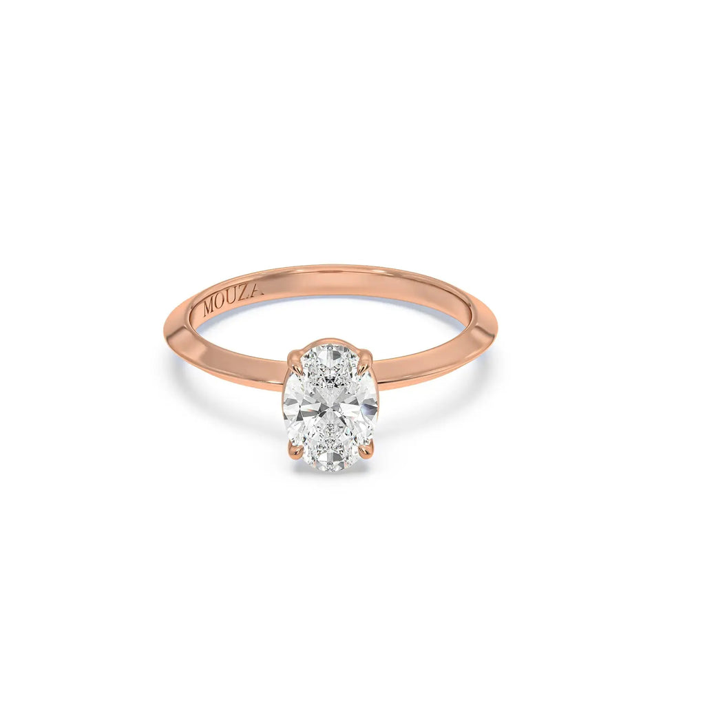 1.00ct Natural Diamond Oval Solitaire Diamond Engagement Ring