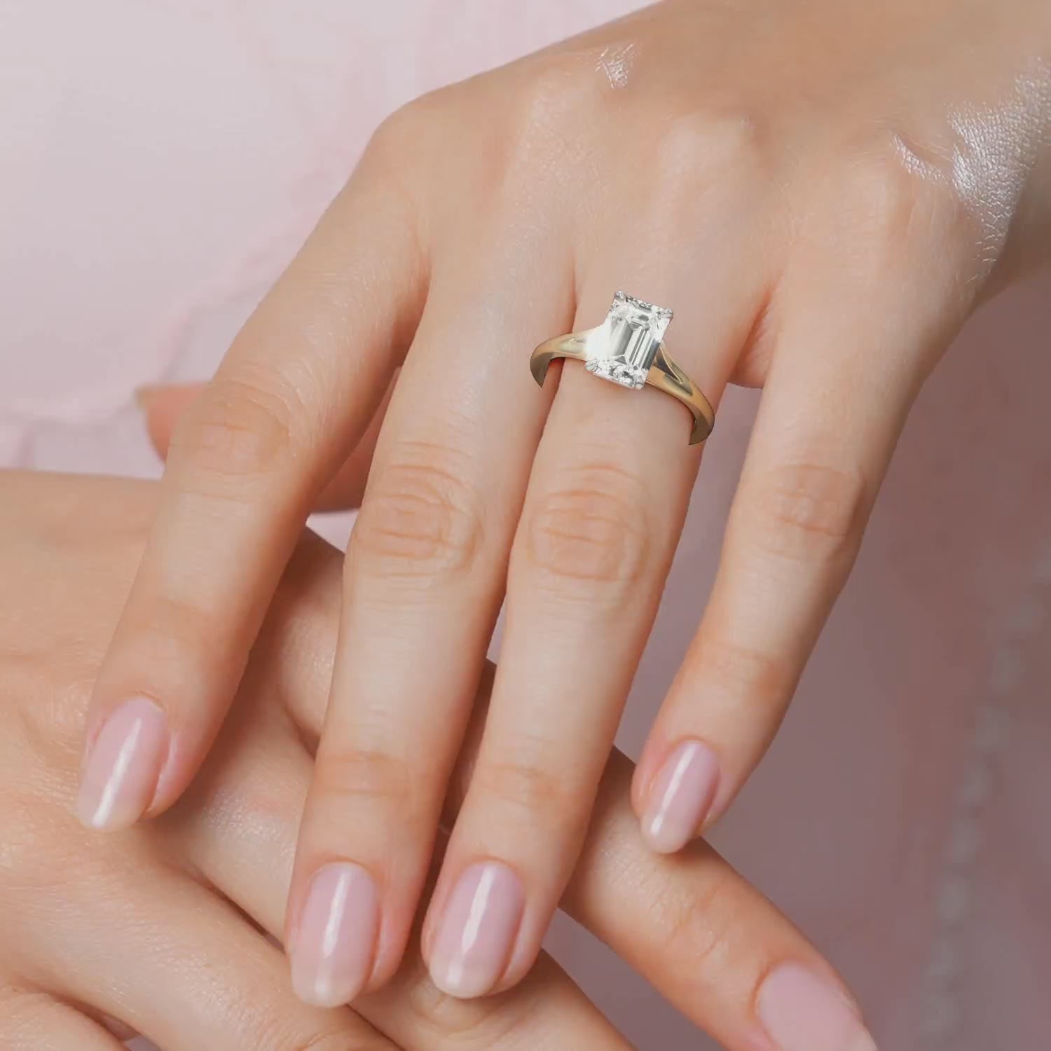 Two Tone Maggy Solitaire Engagement Ring having a sleek and contemporary design from Mouza, Hatton Garden.