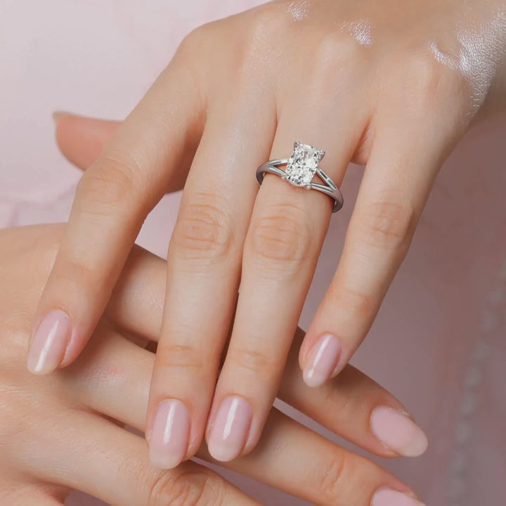 White gold Maggy Solitaire Engagement Ring with a sleek and contemporary design