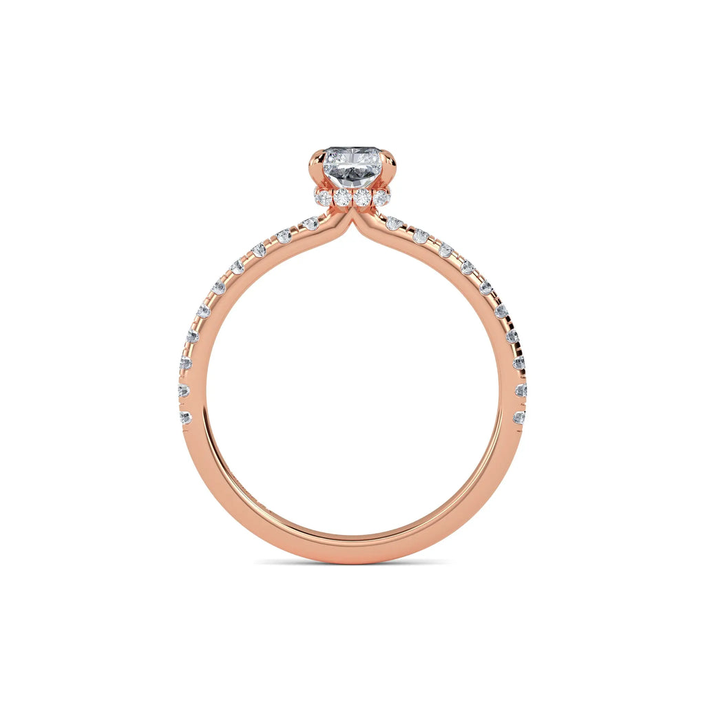 1.00ct Lab Grown Diamond Radiant Hidden Halo Engagement Ring