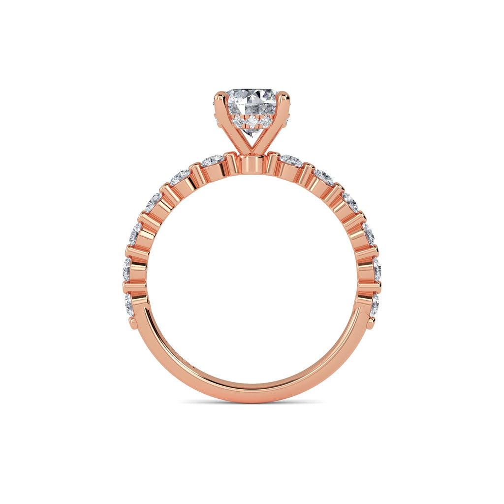 2.00 Carat Natural Diamond Round Diamond Band Engagement Ring
