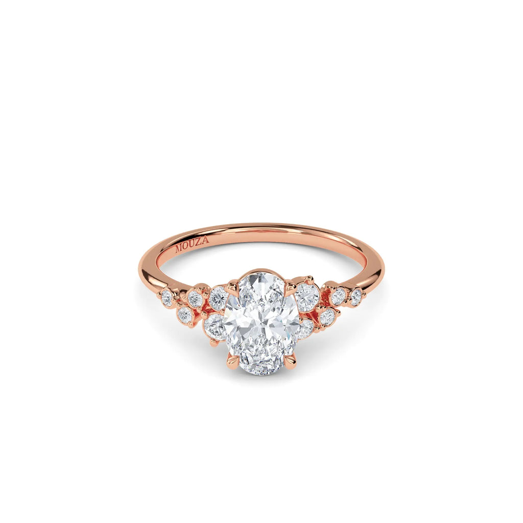 1.20ct Lab Grown Diamond Oval Trilogy Engagement Ring