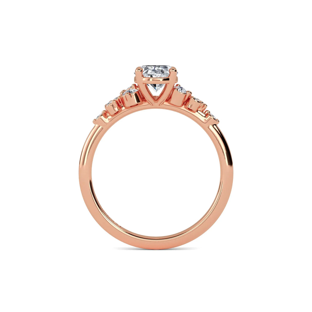 1.20ct Lab Grown Diamond Oval Trilogy Engagement Ring