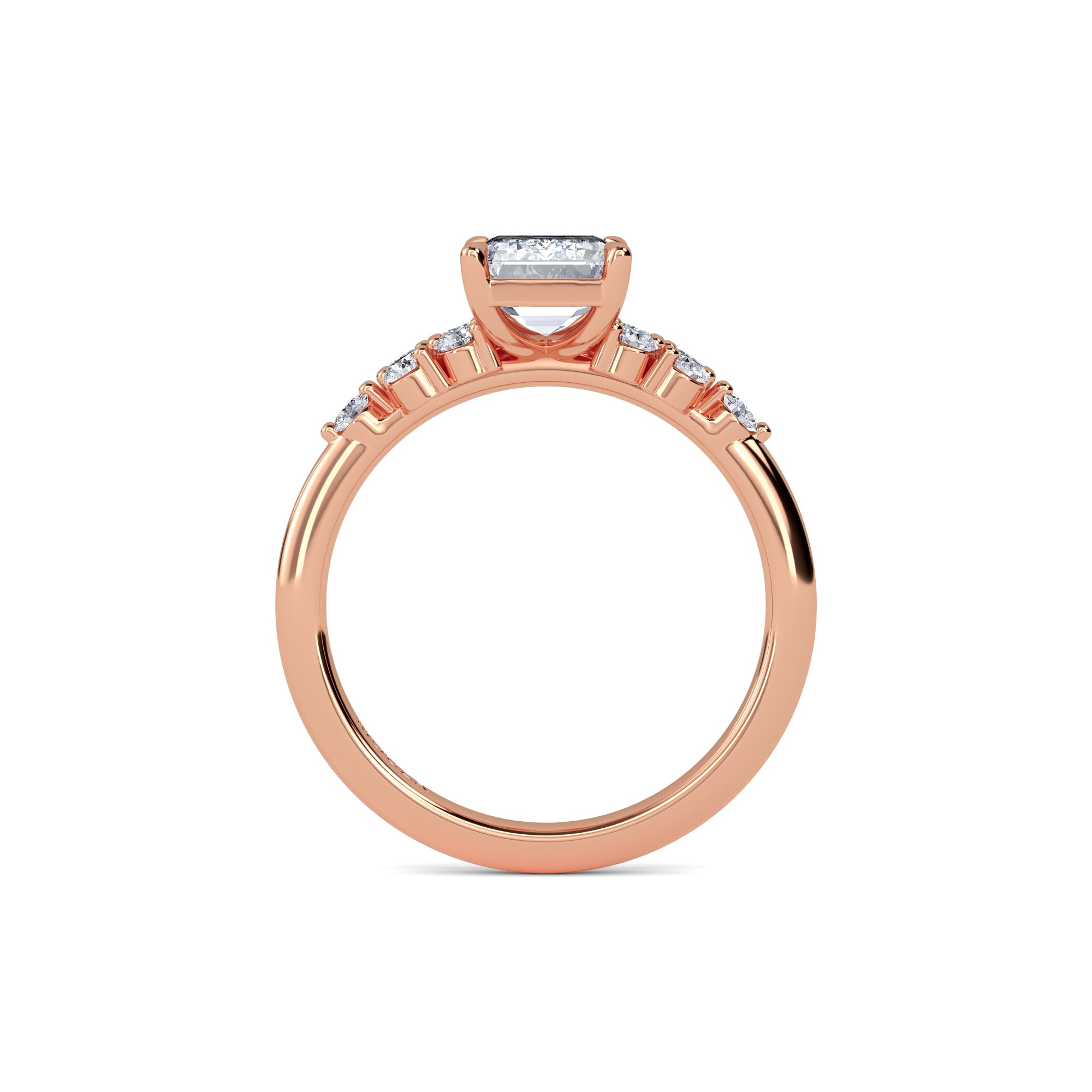 1.80ct Lab Grown Diamond Emerald Trilogy Engagement Ring