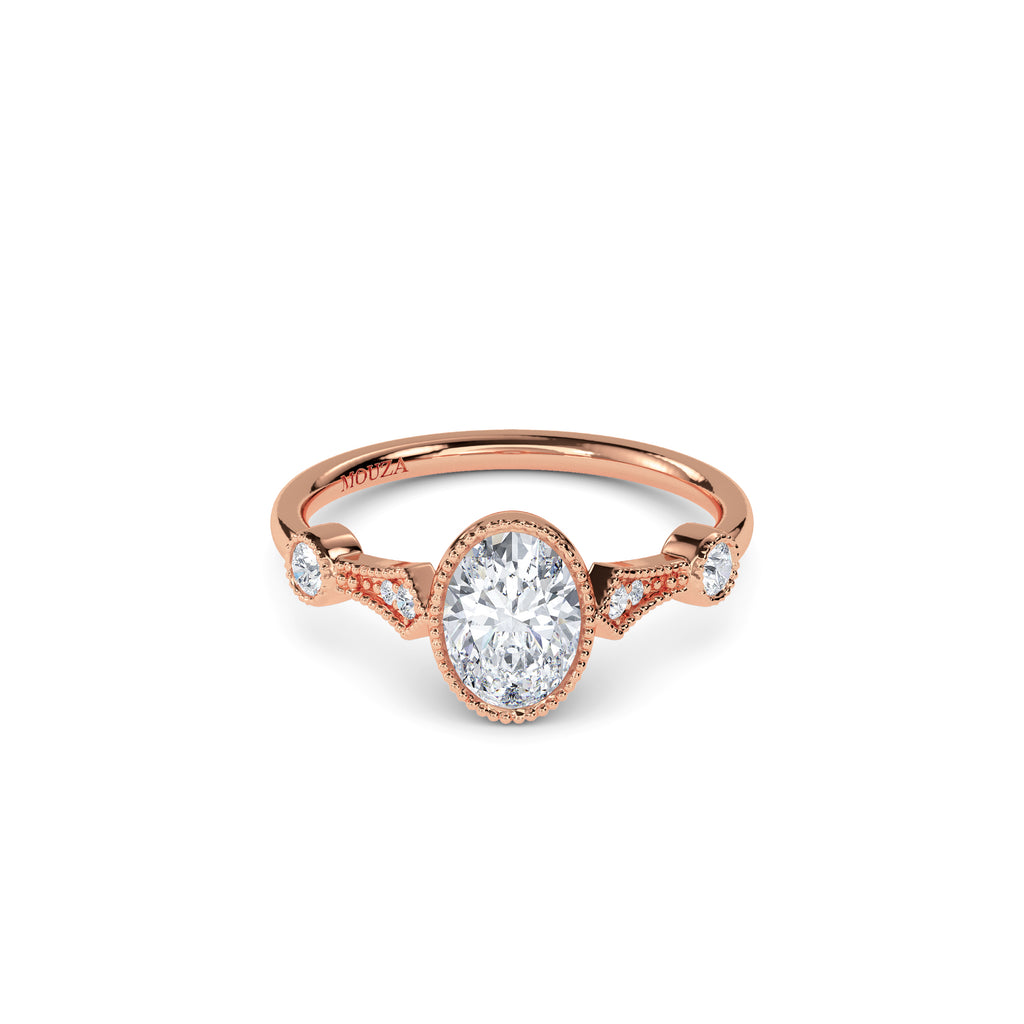 1.00ct Lab Grown Diamond Oval Diamond Band Engagement Ring