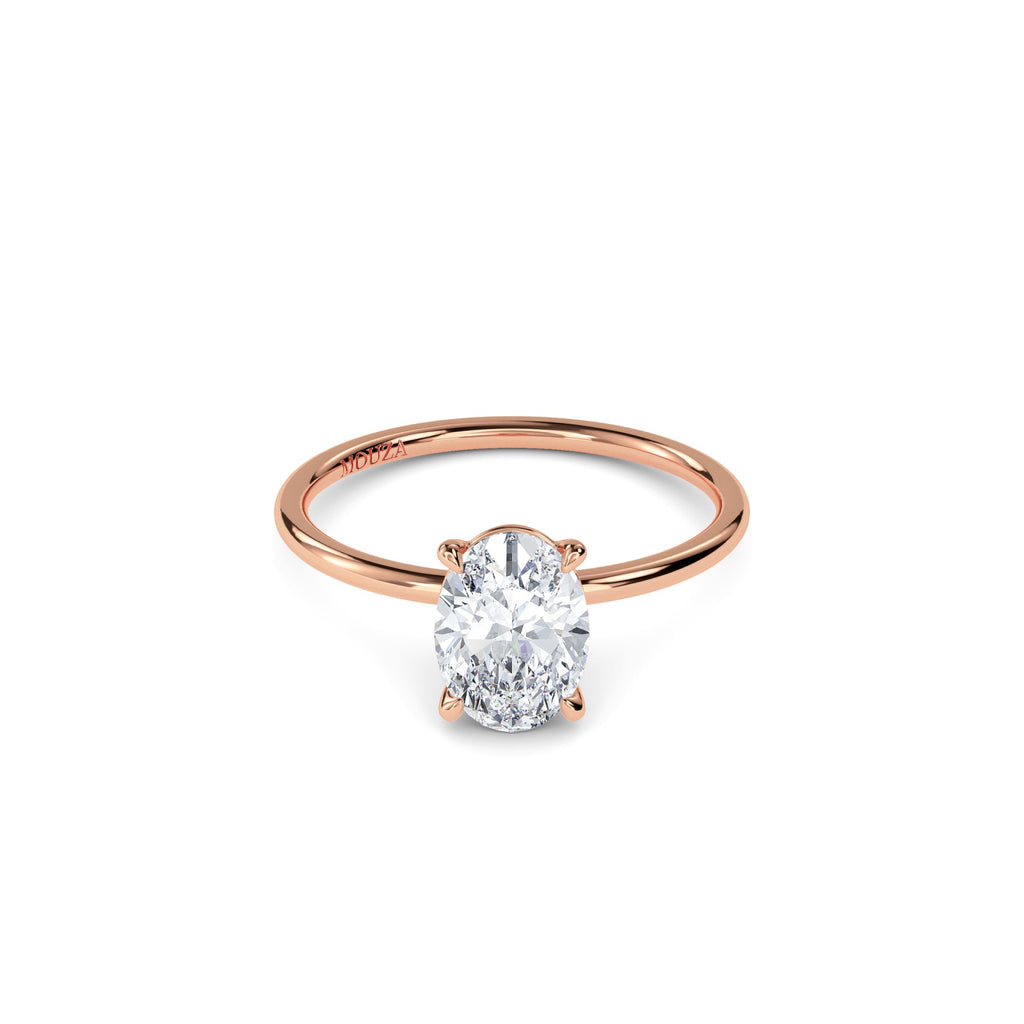 1.00ct Natural Diamond Oval Solitaire Engagement Ring