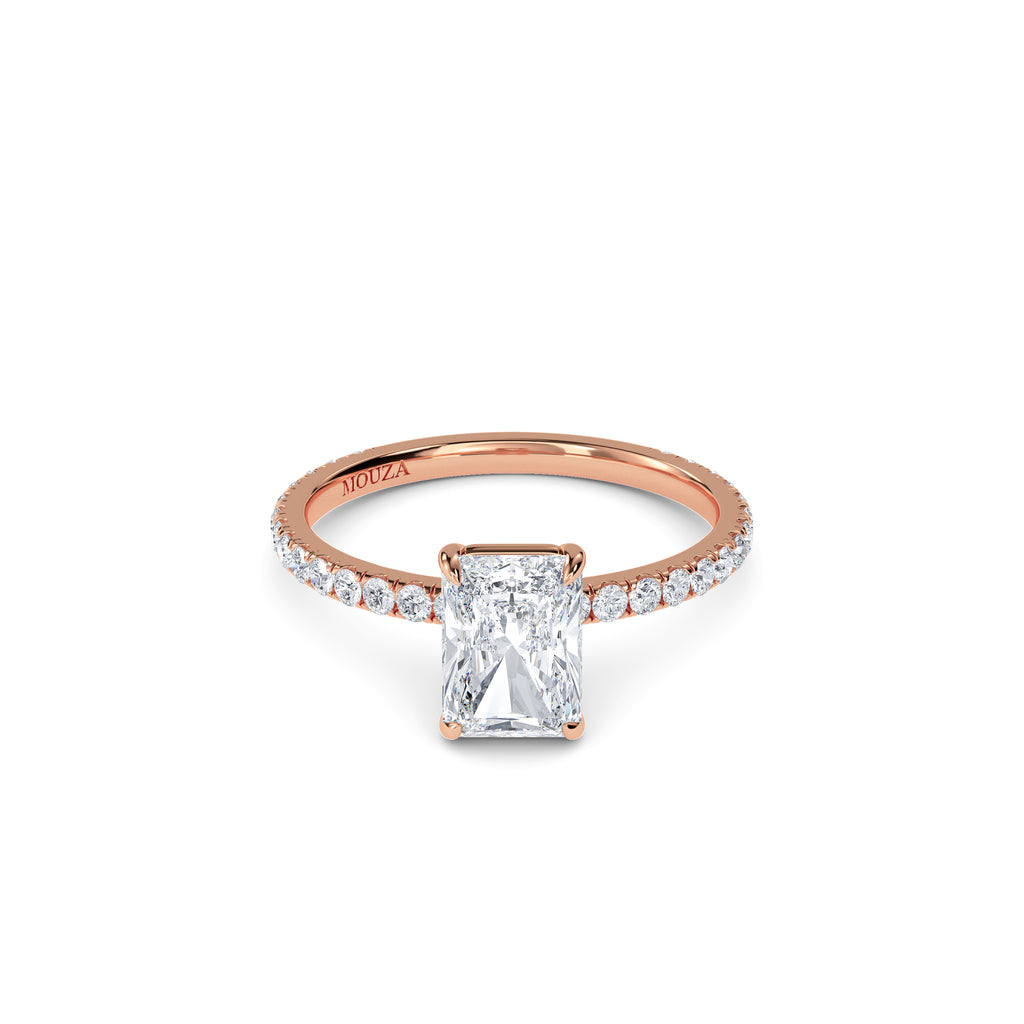 1.00ct Lab Grown Diamond Radiant Diamond Band Engagement Ring