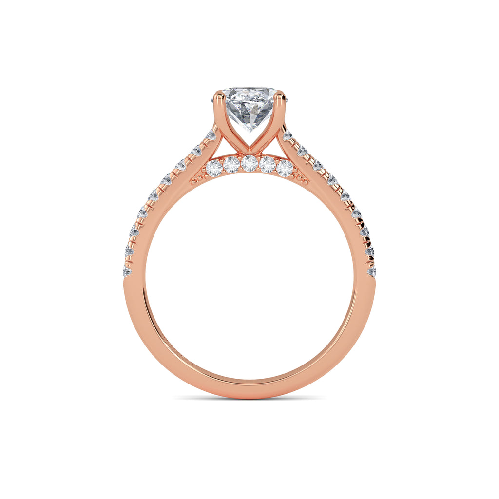 1.10ct Lab Grown Diamond Oval Diamond Band Engagement Ring