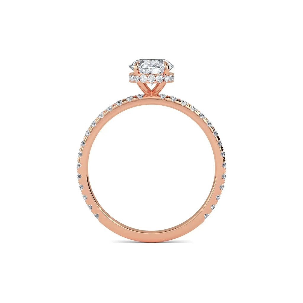 1.00ct Lab Grown Diamond Oval Hidden Halo Engagement Ring
