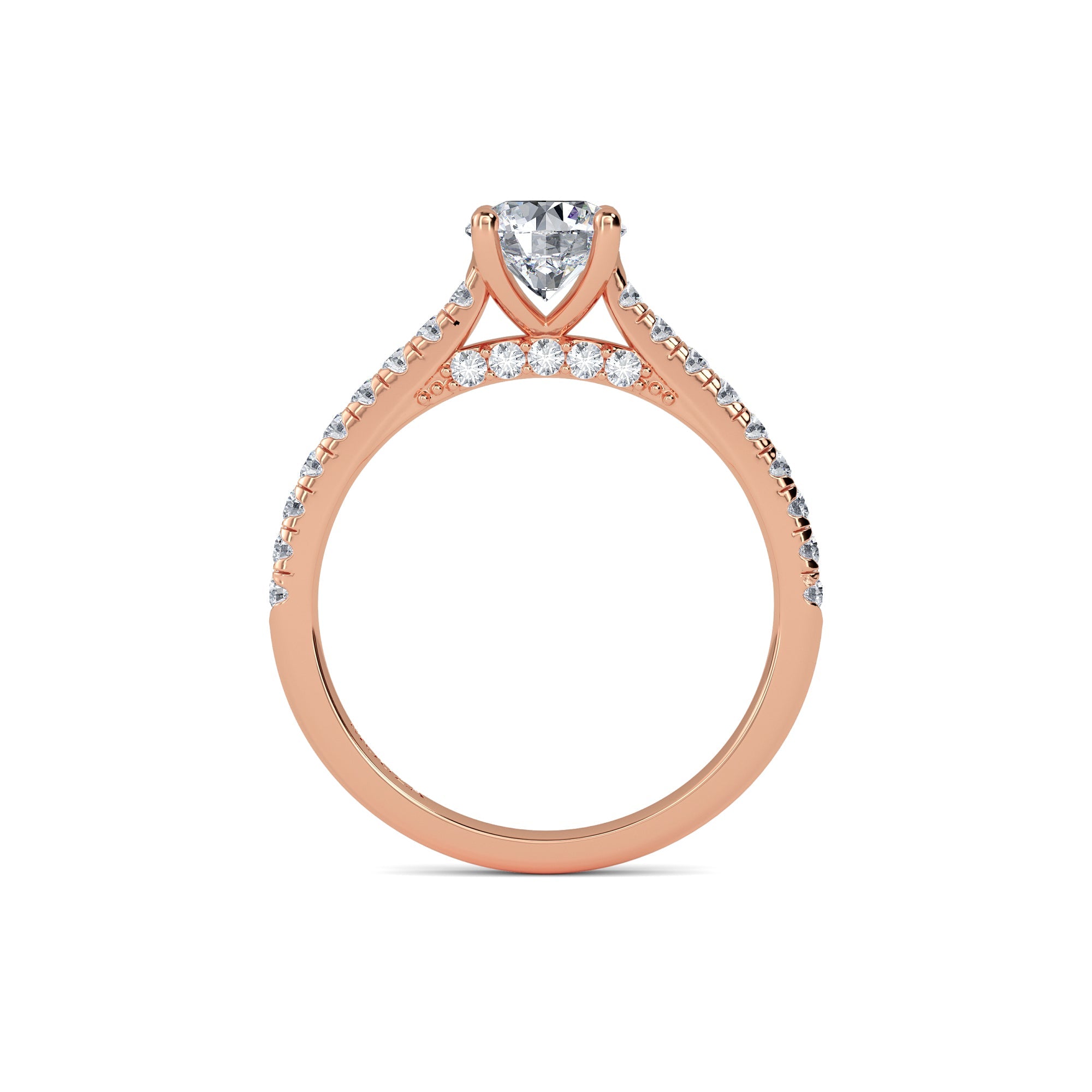 1.00ct Natural Diamond Round Diamond Band Engagement Ring