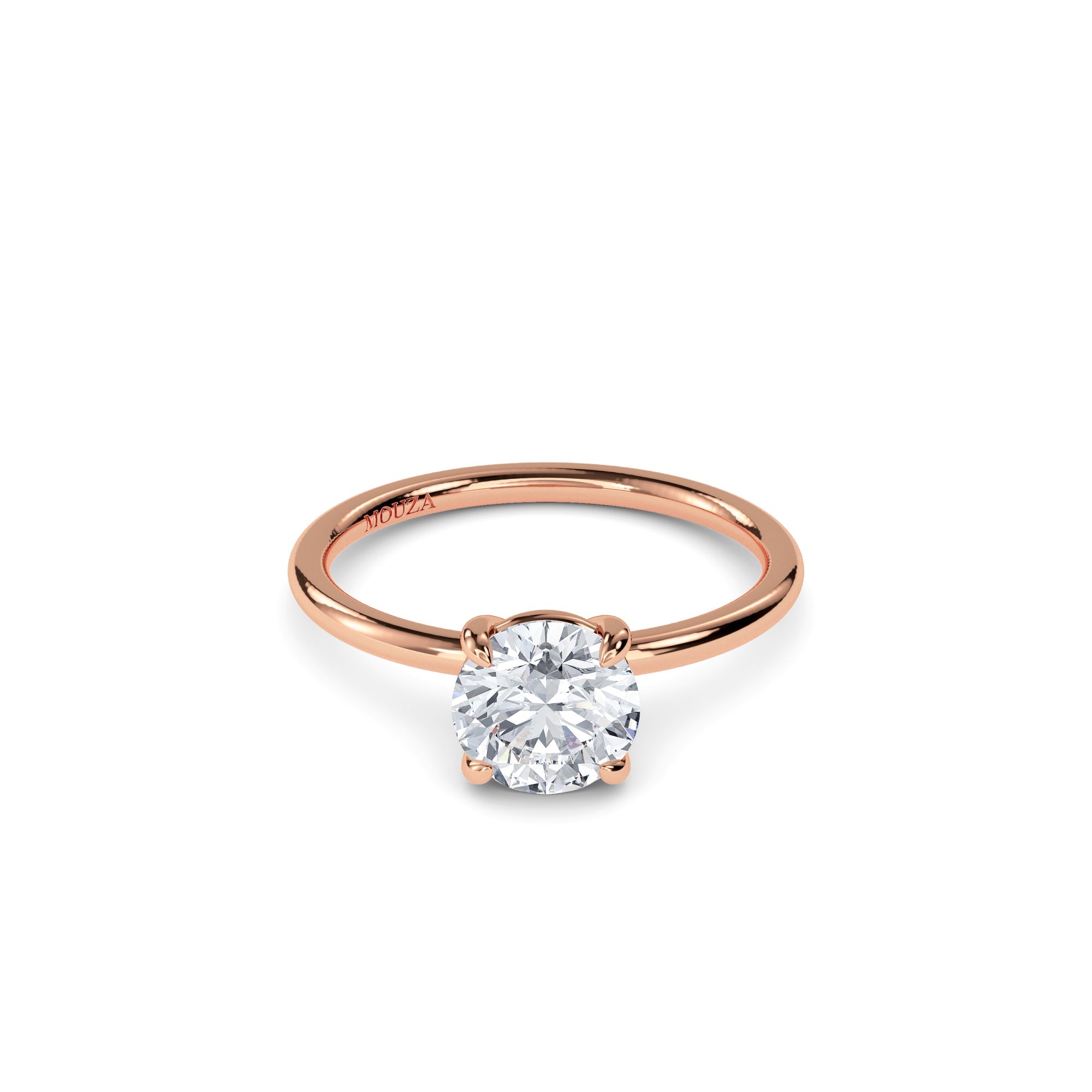 1.00ct Natural Diamond Round Solitaire Engagement Ring