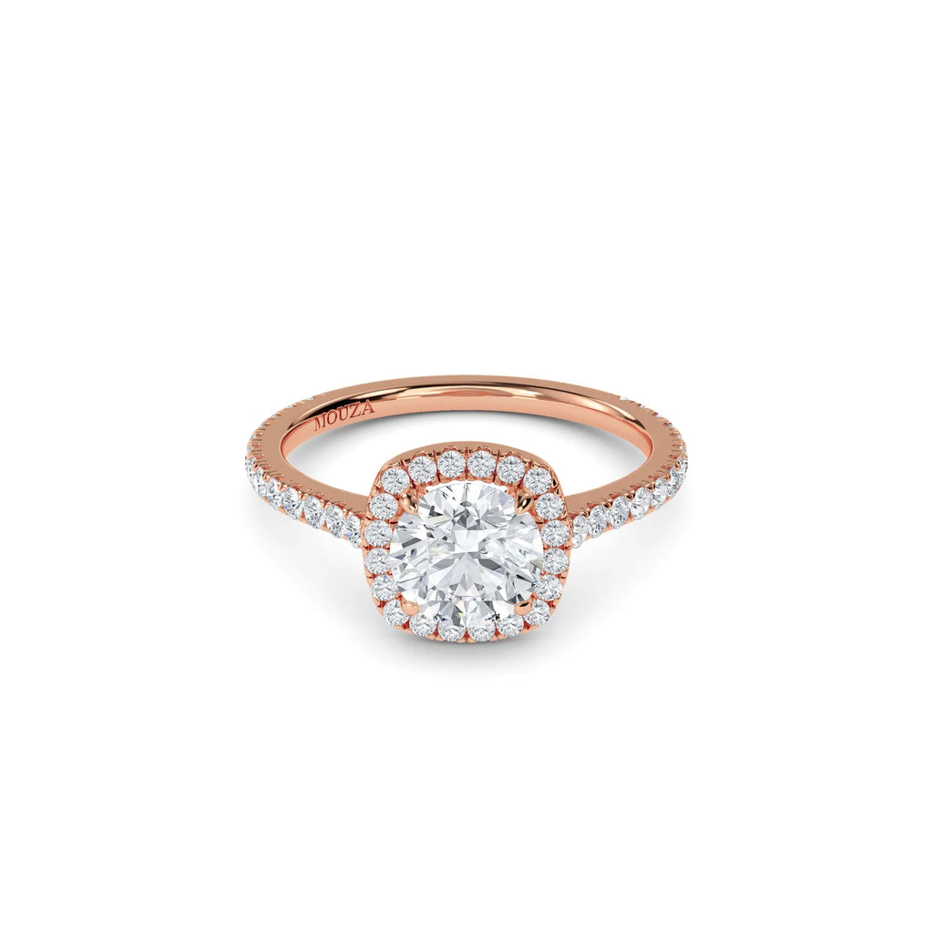 1.10ct Lab Grown Diamond Cushion Halo Engagement Ring