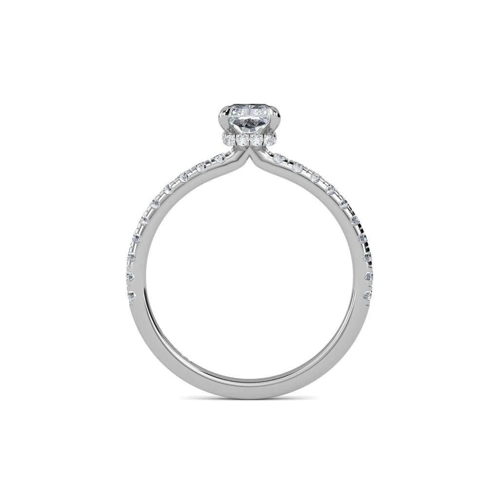 1.00ct Earth Mined Diamond Radiant Hidden Halo Engagement Ring