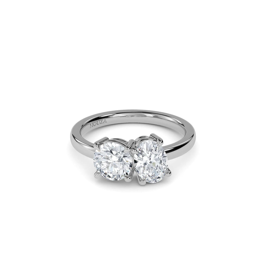 1.80ct Lab Grown Diamond Moi Et Toi Engagement Ring