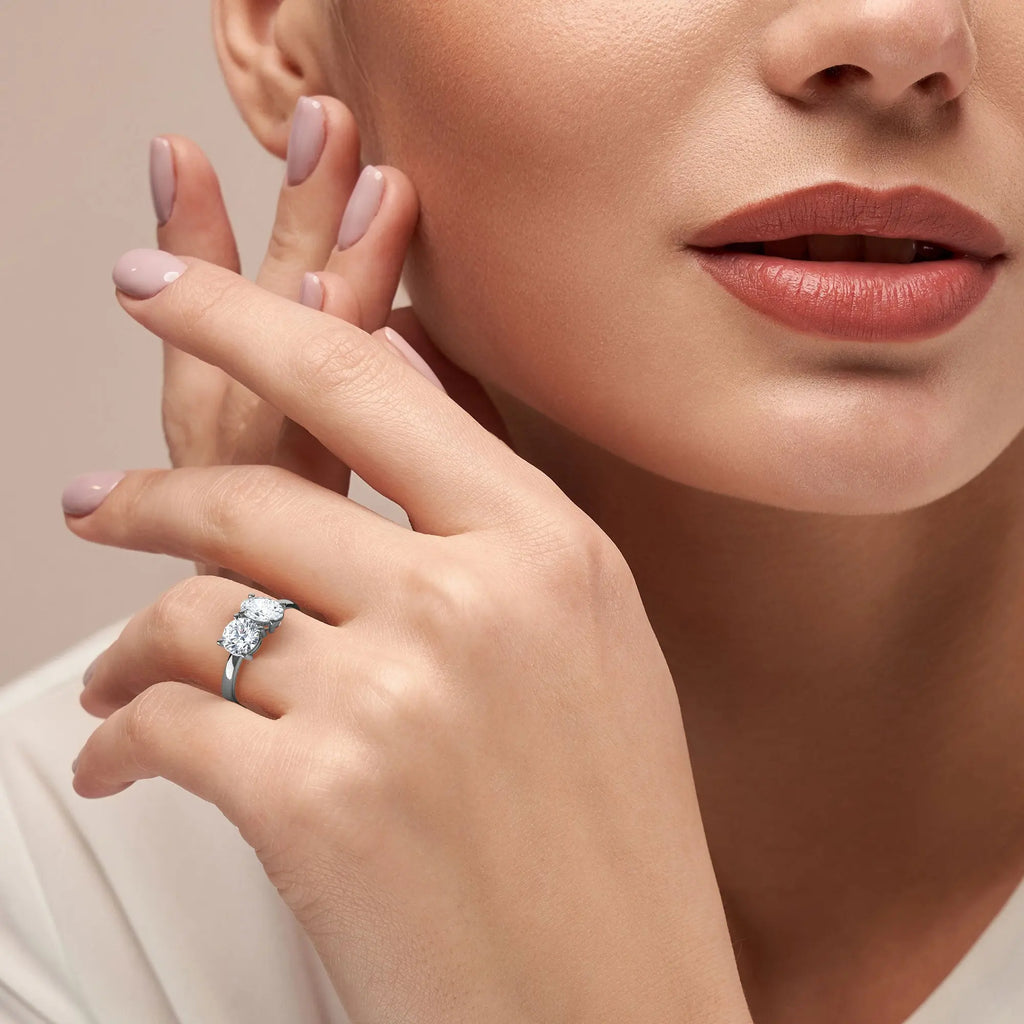 1.80ct Lab Grown Diamond Moi Et Toi Engagement Ring