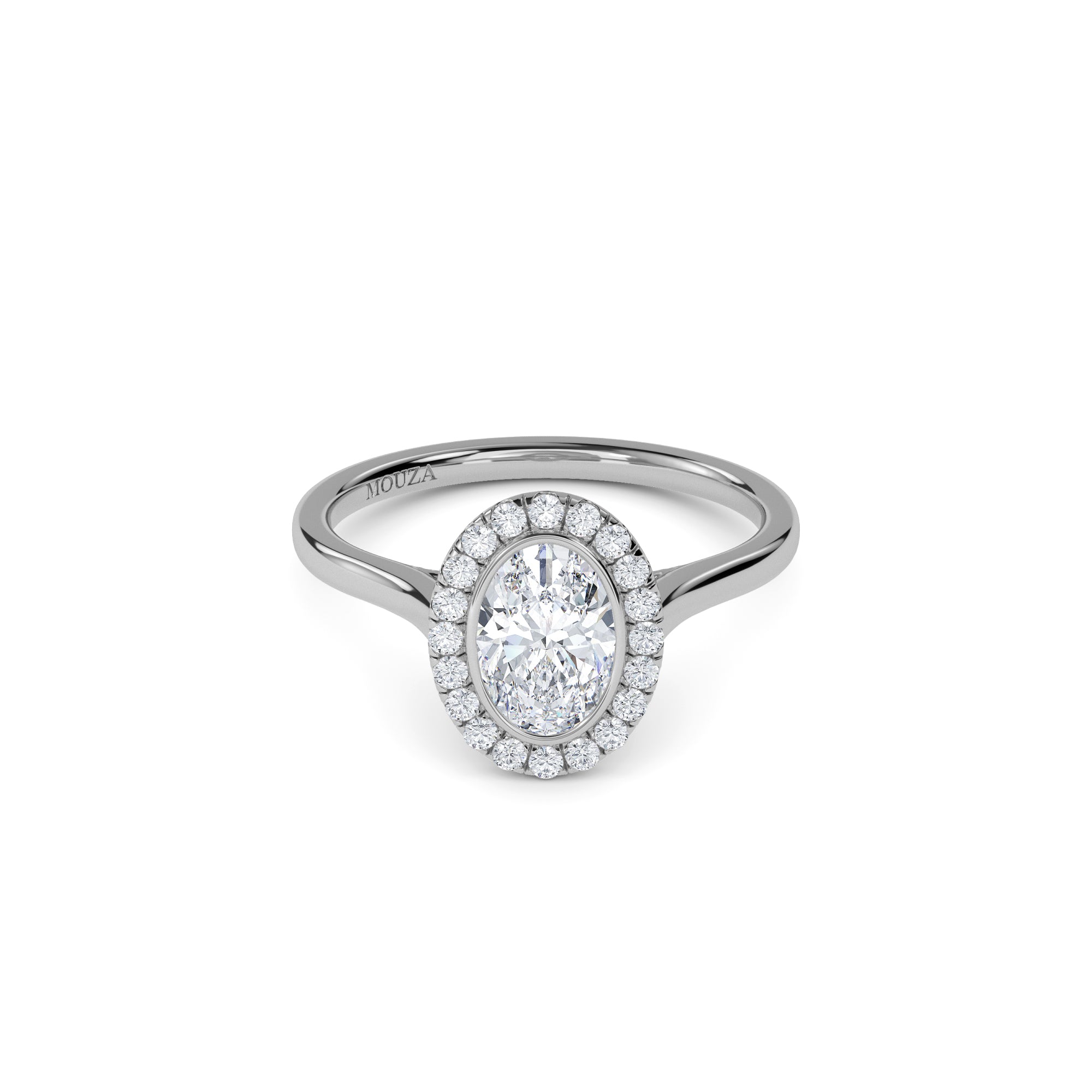 1.10ct Lab Grown Diamond Oval Halo Engagement Ring