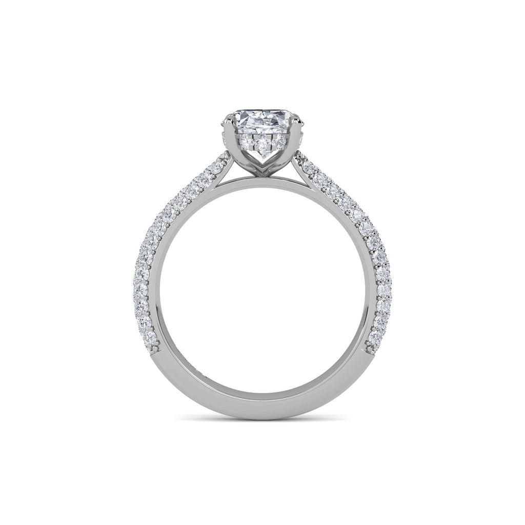 1.00ct Natural Diamond Oval Hidden Halo Engagement ring