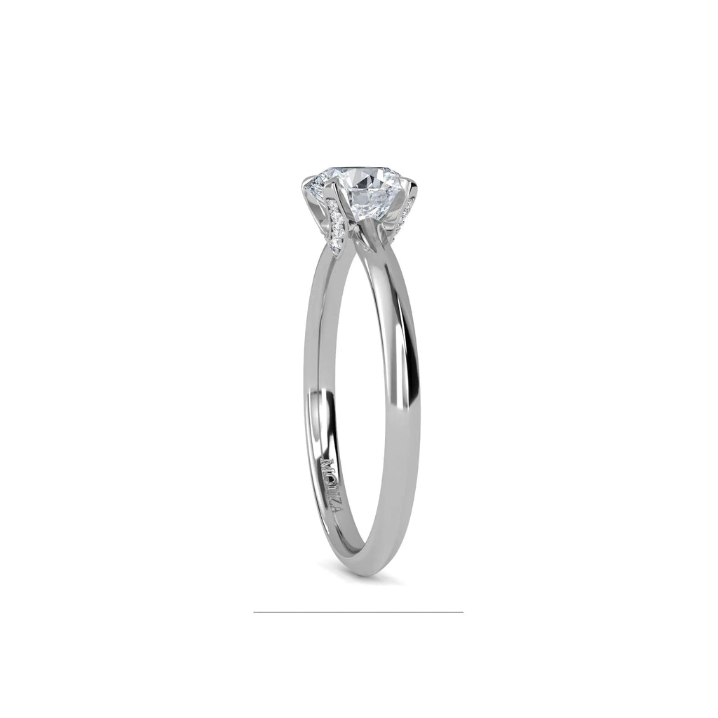 1.00 carat Natural Diamond Round Solitaire Engagement Ring