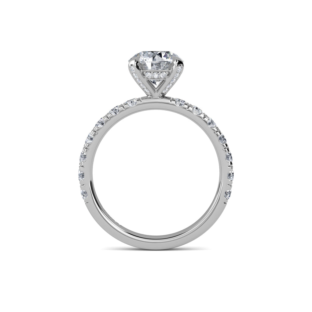 1.50 Carat Earth Mined Diamond Round Hidden Halo Engagement Ring