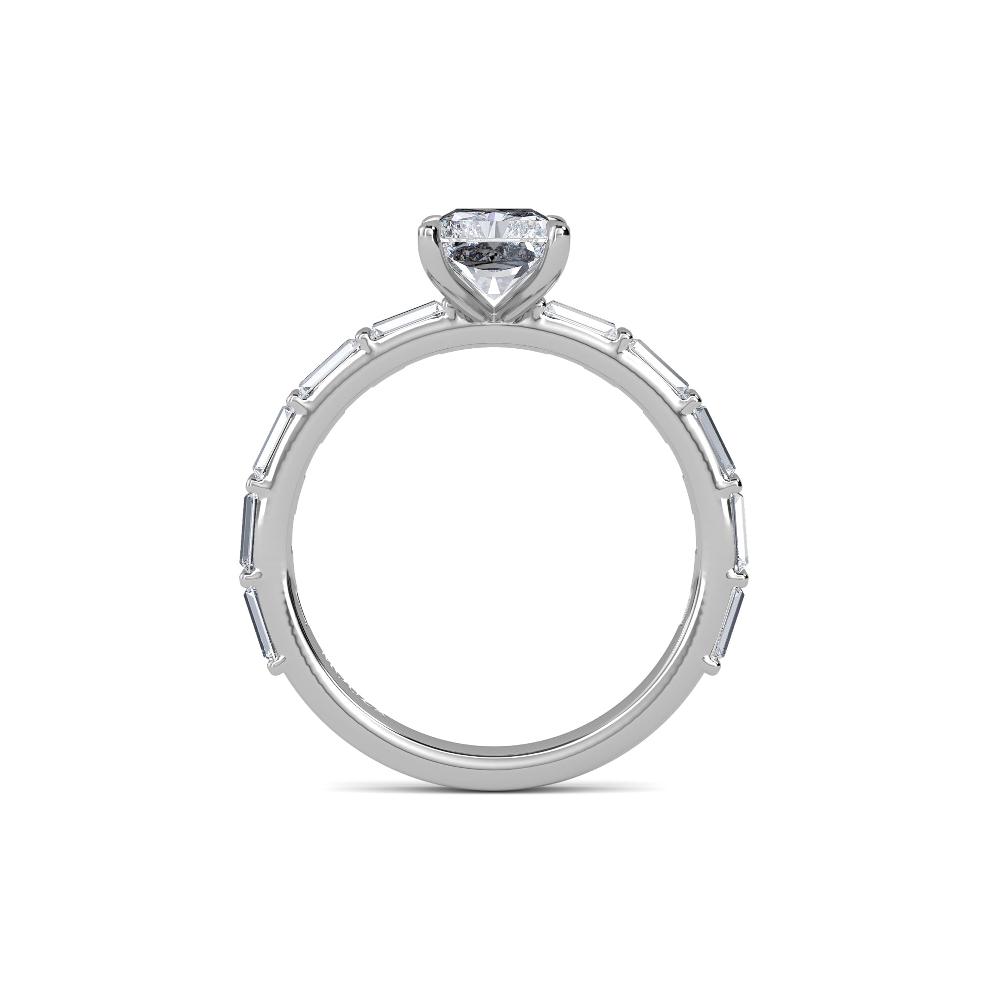 1.20ct Lab Grown Diamond Radiant Cut Diamond Band Engagement Ring