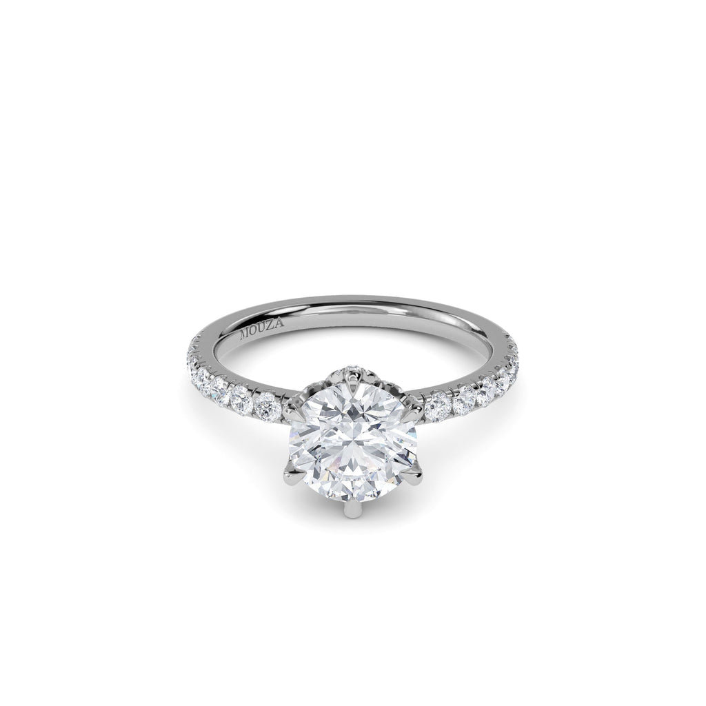 1.00ct Earth Mined Diamond Round Diamond Engagement Ring