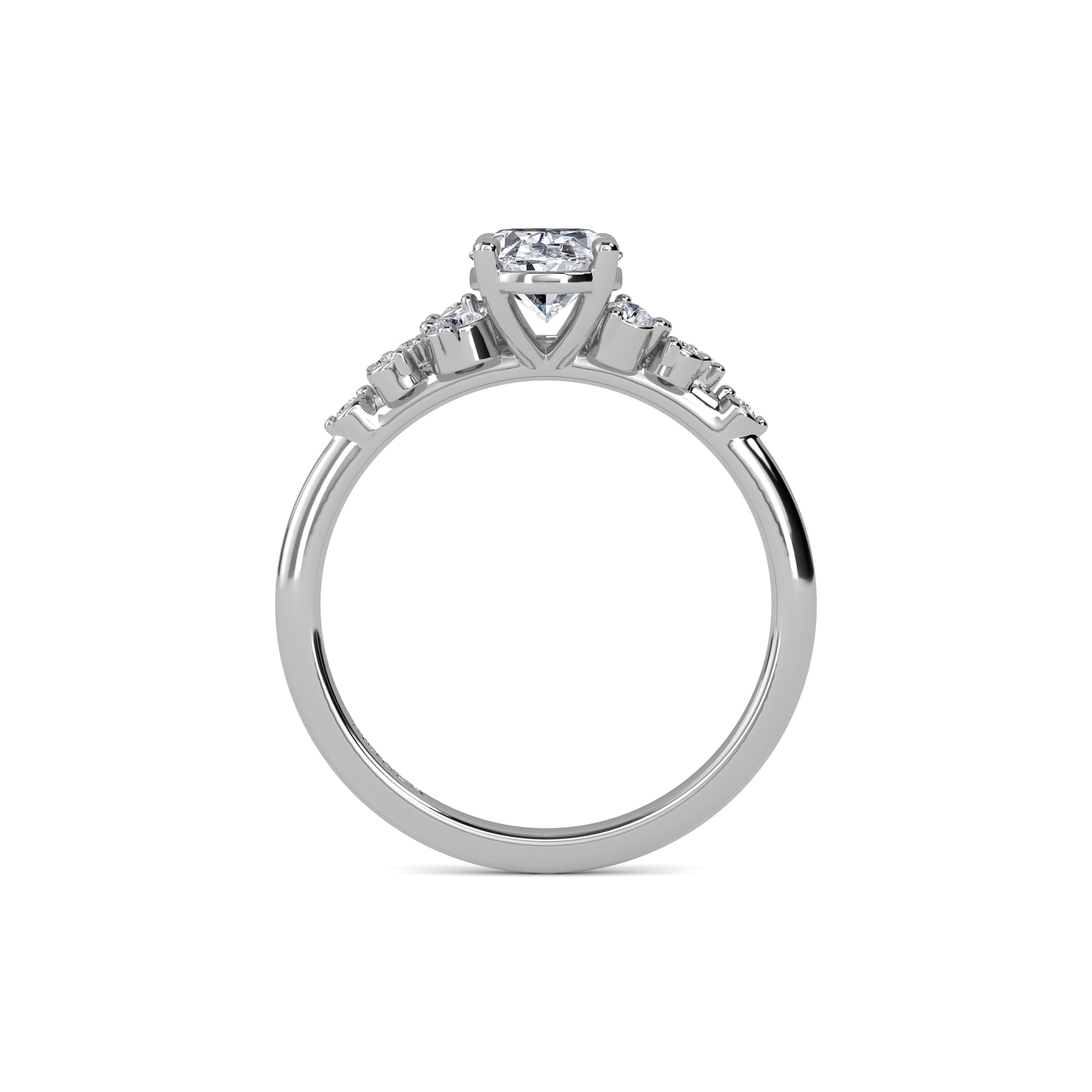 1.20ct Earth Mined Diamond Oval Trilogy Engagement Ring