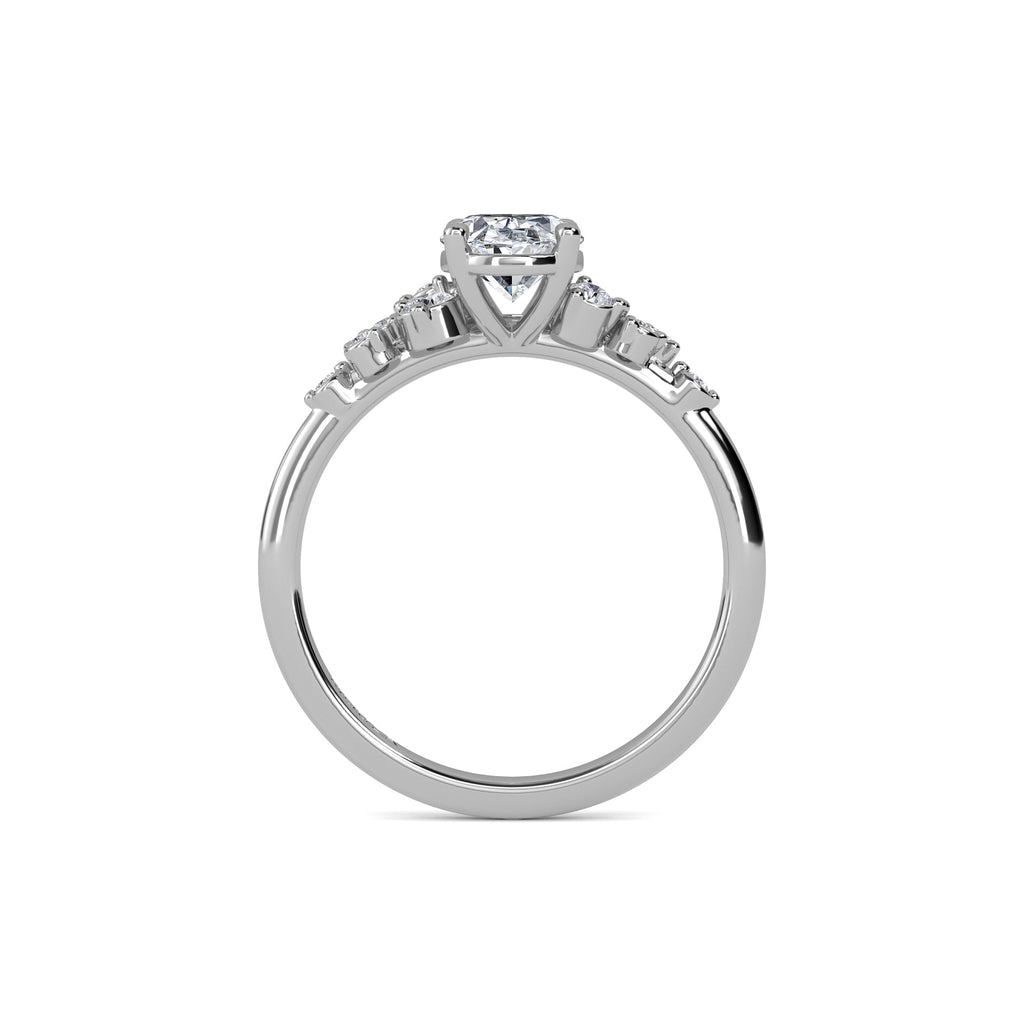 1.20ct Earth Mined Diamond Oval Trilogy Engagement Ring