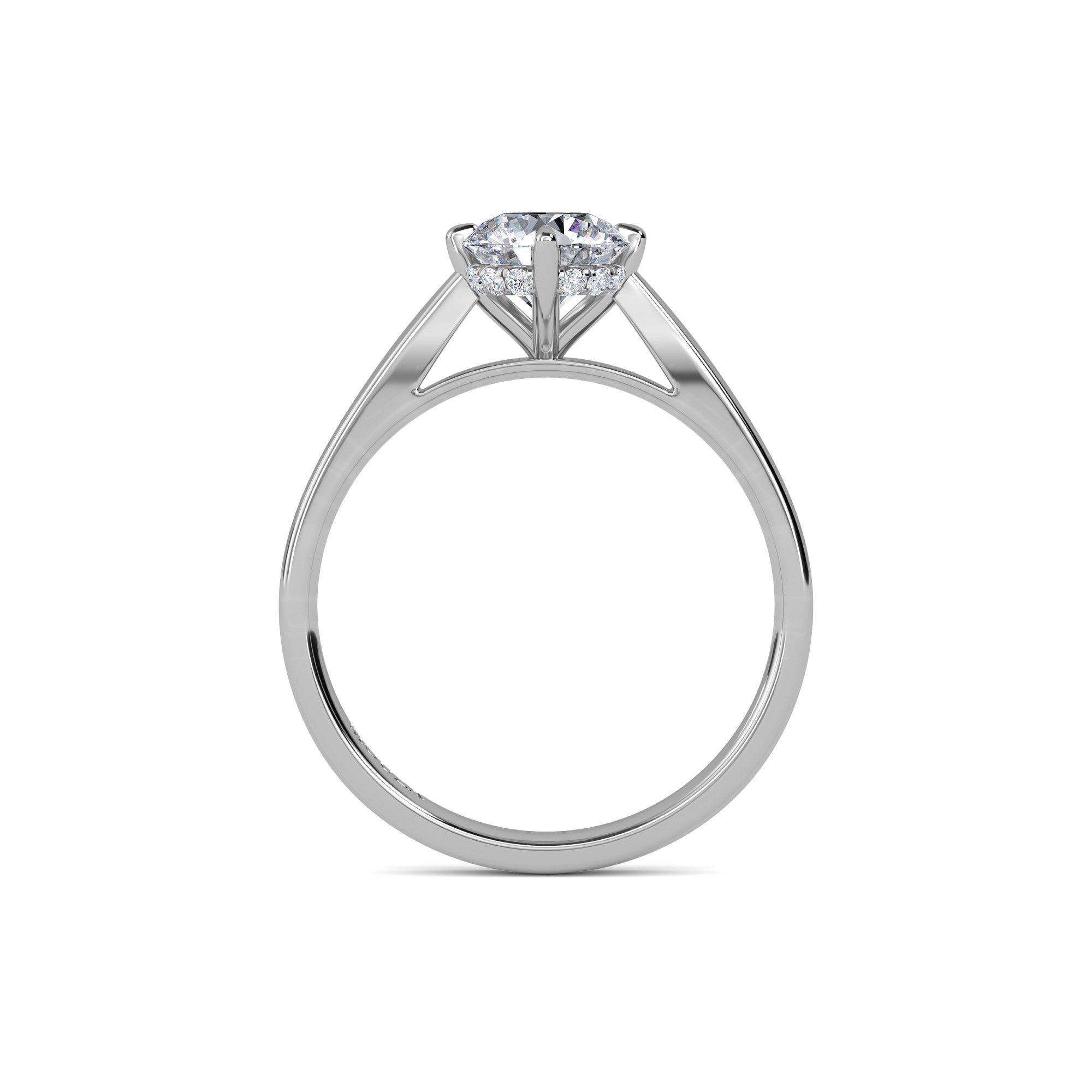1.00ct Earth Mined Diamond Round Hidden Halo Engagement Ring