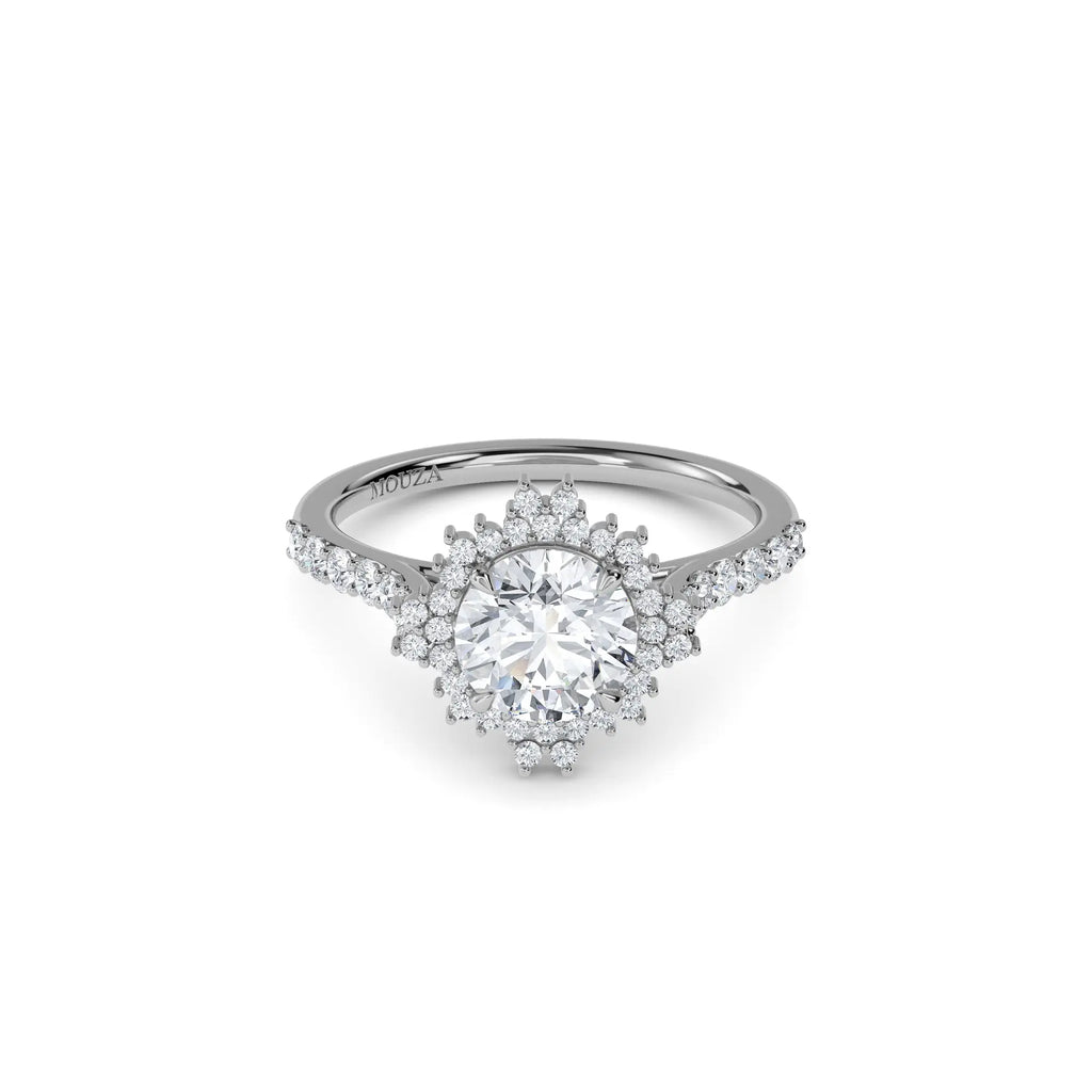2.00ct Lab Grown Diamond Round Halo Engagement Ring