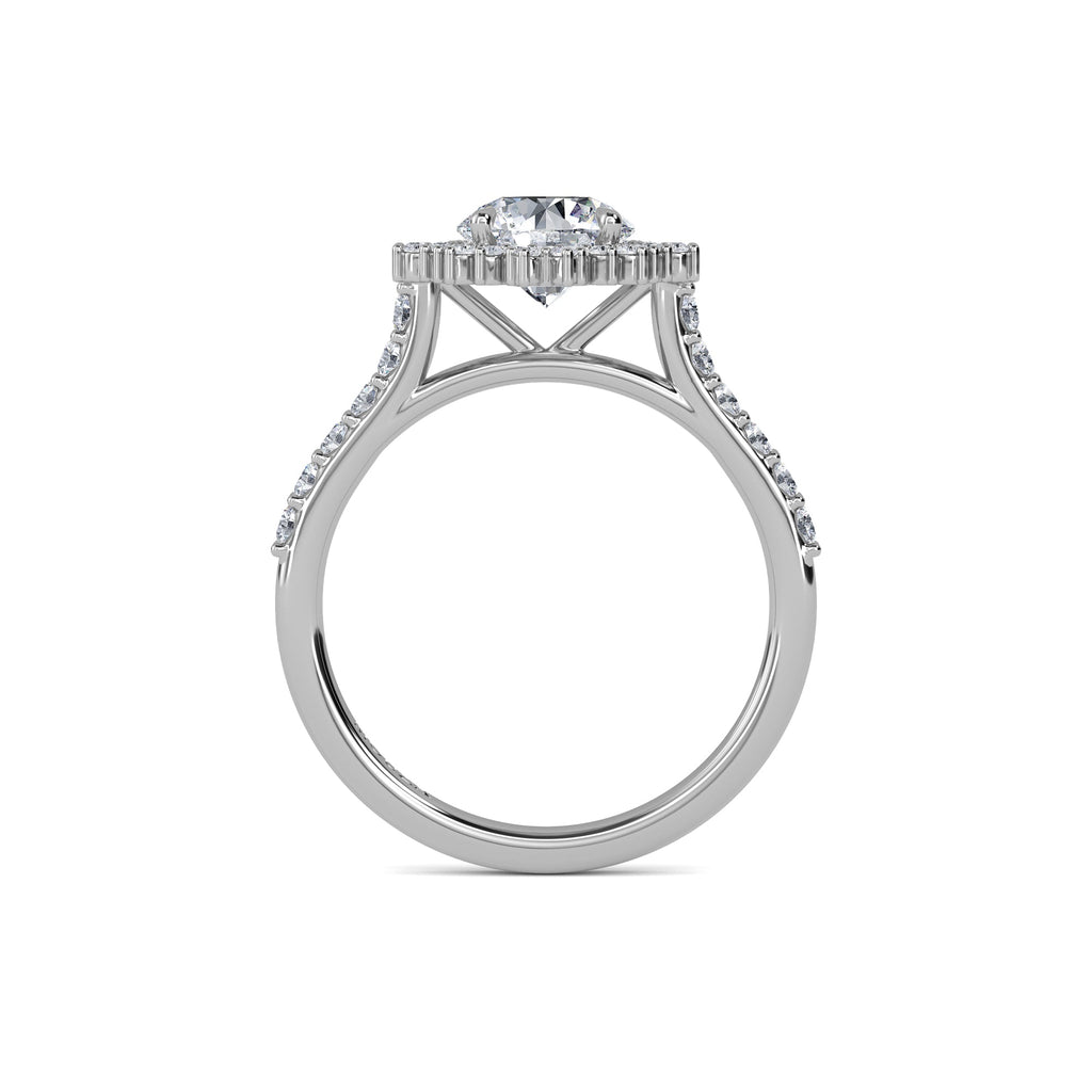 2.00ct Earth Mined Diamond Round Halo Engagement Ring