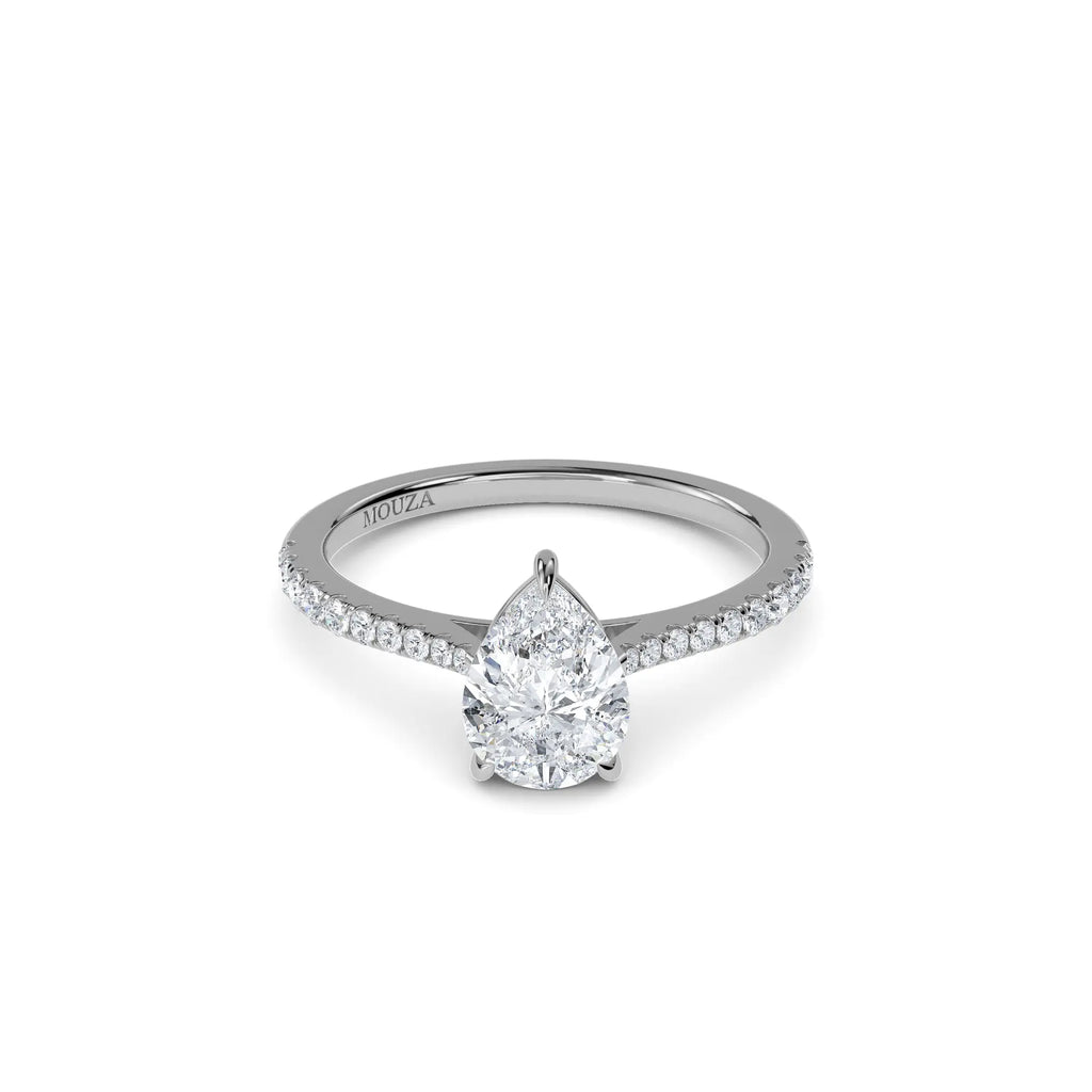 1.00ct Natural Diamond Pear Diamond Engagement Ring