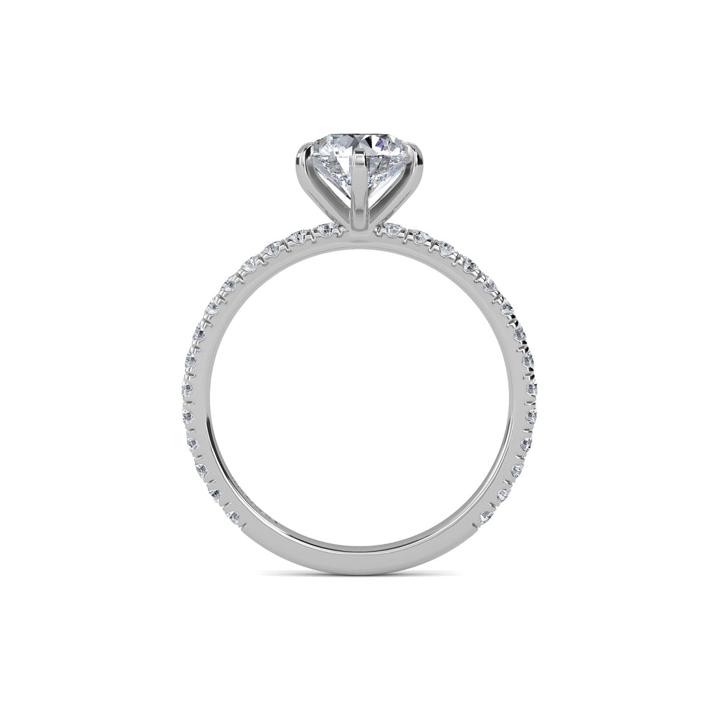 1.10ct Natural Diamond Round 6 Claws Diamond Band Engagement Ring