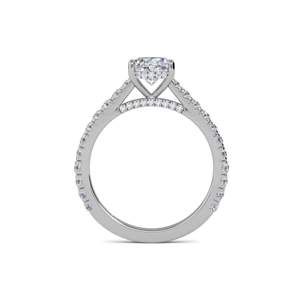 1.20ct Lab Grown Diamond Oval Hidden Halo Engagement Ring