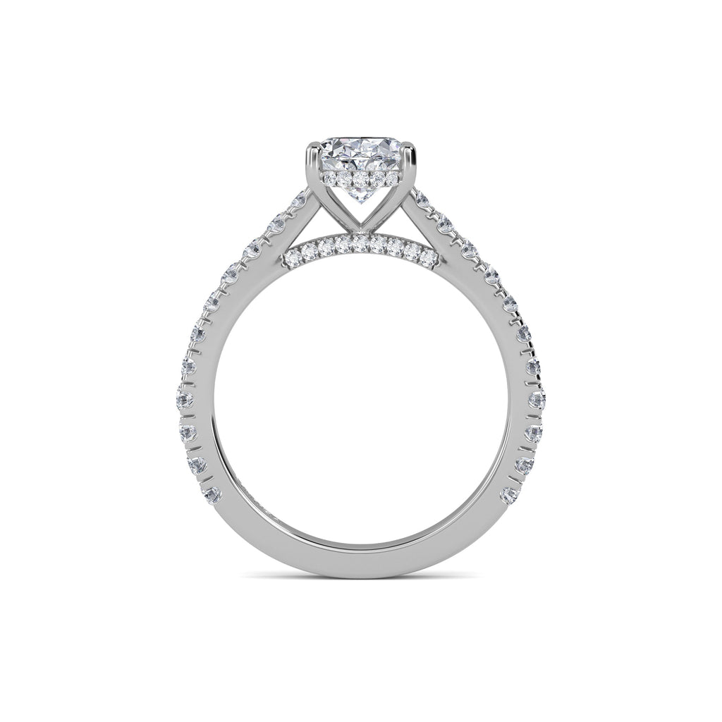 1.20ct Natural Diamond Oval Hidden Halo Engagement Ring