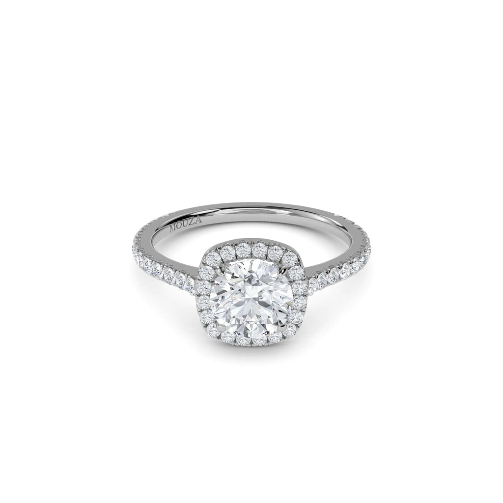 1.10ct Lab Grown Diamond Cushion Halo Engagement Ring