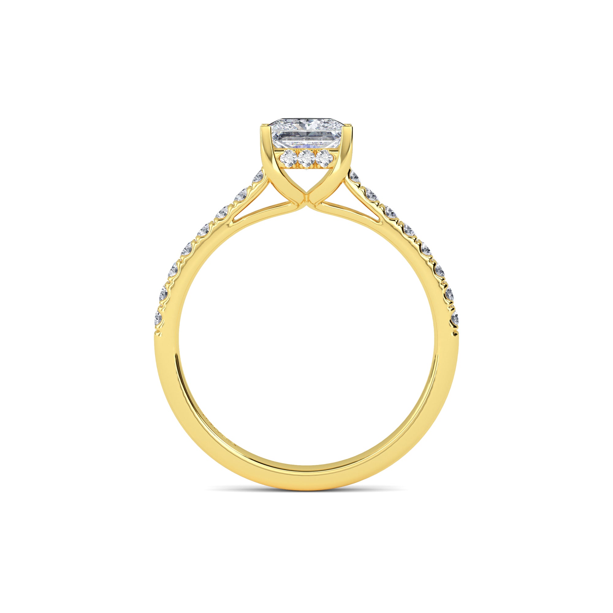 1.00ct Lab Grown Diamond Princess Cut Hidden Halo Engagement Ring